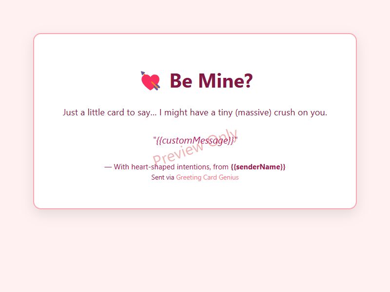 Be Mine? Card Preview