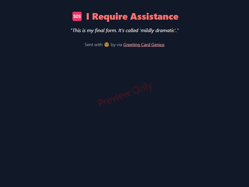 I Require Assistance Card