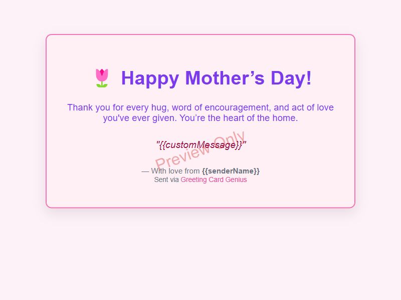 Mother's Day Card Preview