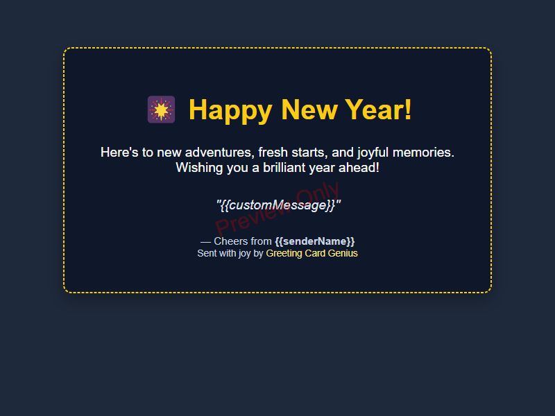 New Year's Card Preview