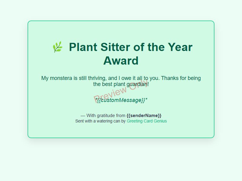 Plant Thank You Card Preview