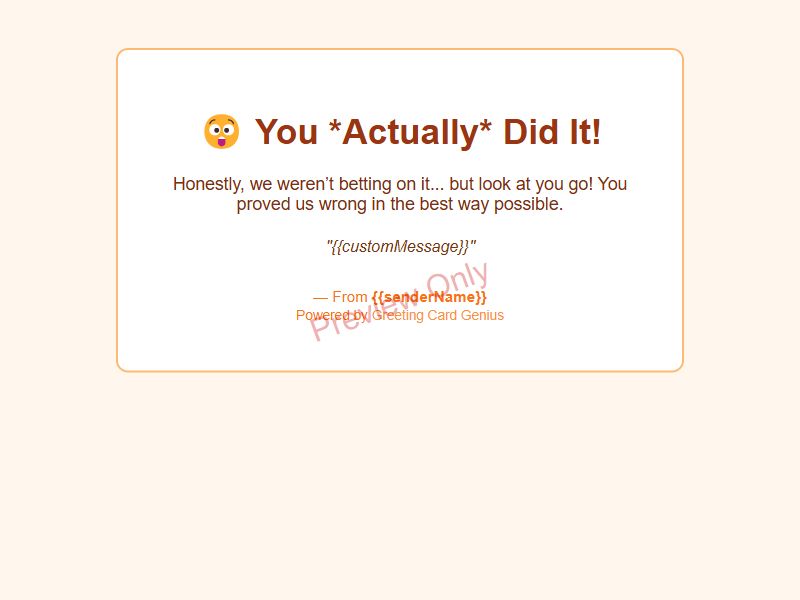 You Actually Did It Preview
