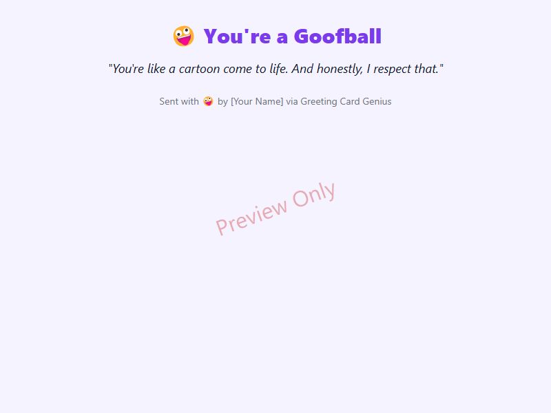 You're a Goofball Card Preview